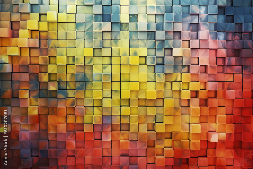 abstract 3d background with colourful cubes