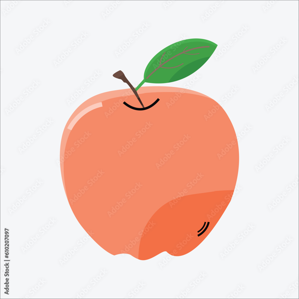 Apple flat art vector image Apple flat art vector image