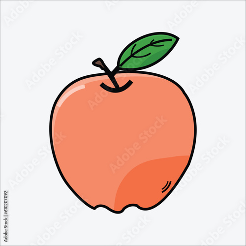 Apple filled line art vector image