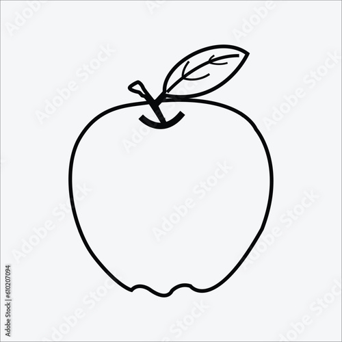 Apple line art vector image