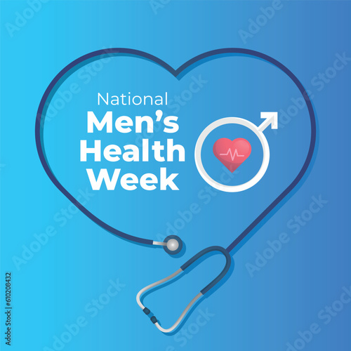 vector graphic of National Men's Health Week good for National Men's Health Week celebration. flat design. flyer design.flat illustration.