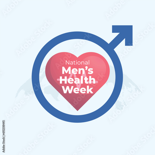 vector graphic of National Men's Health Week good for National Men's Health Week celebration. flat design. flyer design.flat illustration.