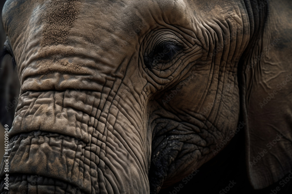the eyes of a beautiful elephant, generative AI