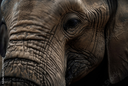 the eyes of a beautiful elephant, generative AI © forenna