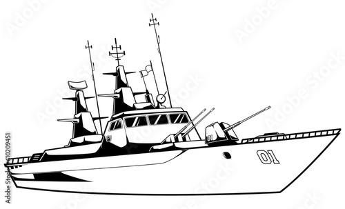 Battleship Line Art