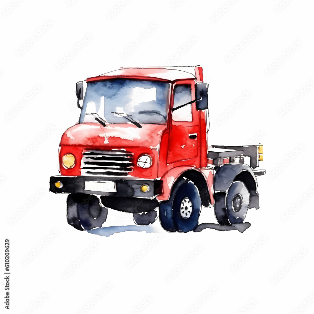 Drawing Truck Cartoon Illustration