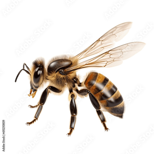 Isolated Honey Bee Walking, Transparent Background. Generative AI ©  Creative_studio