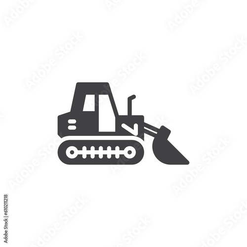Construction crawler truck vector icon