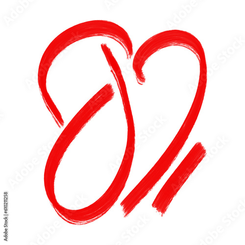 Heart (Dil) word written in Urdu creative hand drawn typographic calligraphic digital design isolated on transparent background photo