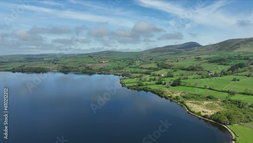 Aerial view over Ennerdale Water, Lake District, Cumbria, England. photo