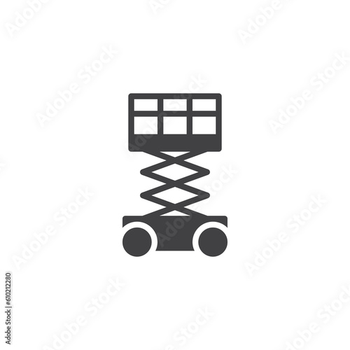 Scissor lift vector icon