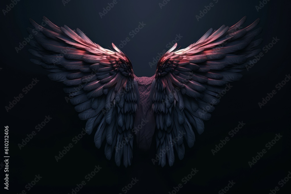 Obraz premium Dark wings background. Generate Ai