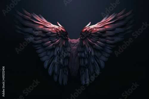 Dark wings background. Generate Ai