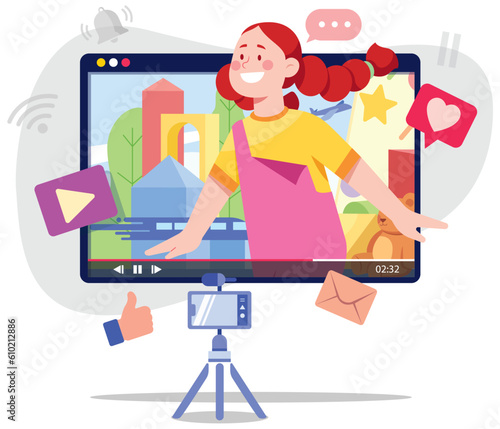Child Vlogger on White