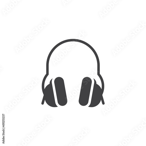 Protective earmuffs vector icon