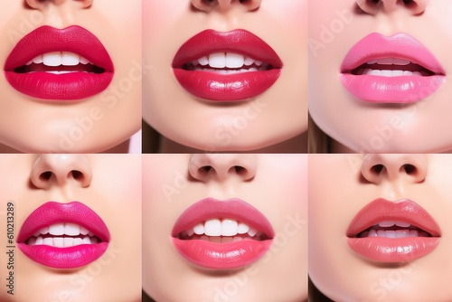 Different lips lipstick. Generate Ai