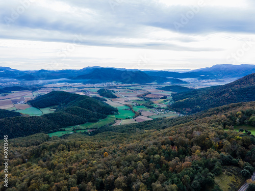 Autumn landscape in Puigsacalm Peak, La Garrotxa, Girona, Spain. photo