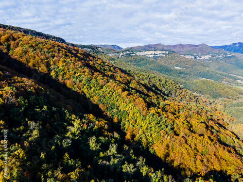 Autumn landscape in La Vall D En Bas, La Garrotxa, Girona, Spain. photo