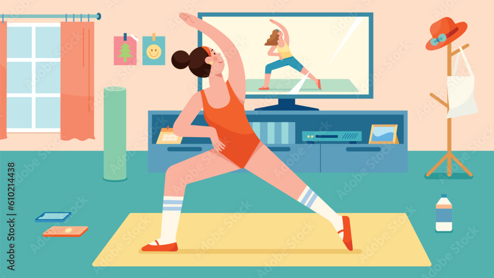 Female Home Workout Flat Design Female Home Workout Flat Design