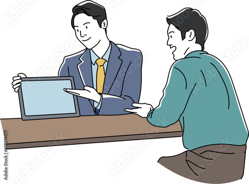 商談中の営業マン