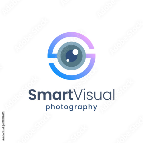 Modern S and lens combination logo. It is suitable for use for photography logos.