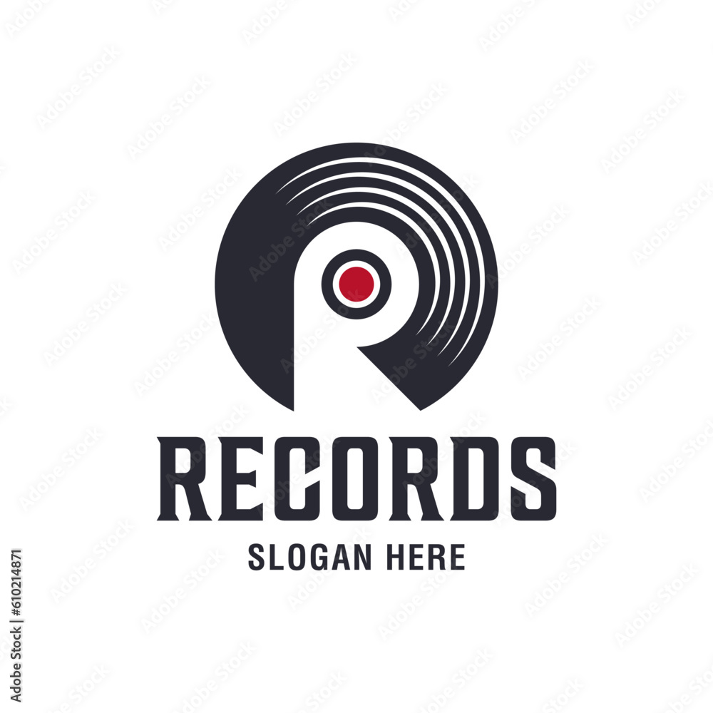 Unique logo combination of R and vinyl. It is suitable for use as a record logo. Unique logo combination of R and vinyl. It is suitable for use as a record logo.