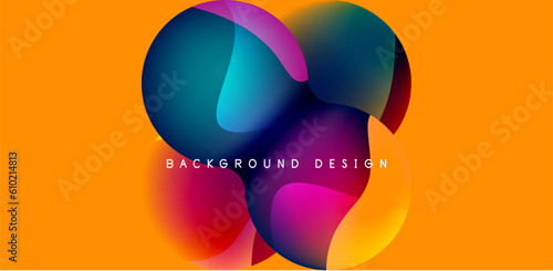 Bright abstract background glossy shiny circle and sphere composition. Minimalist geometric vector Illustration For Wallpaper, Banner, Background, Card