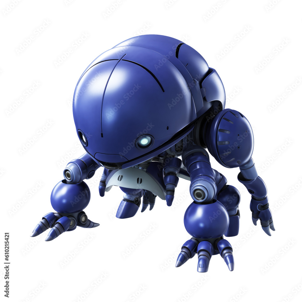 gaming character blue color small cute robot ai image generative gaming character blue color small cute robot ai image generative