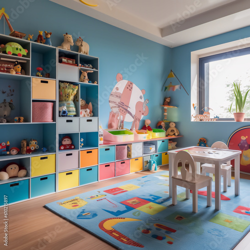 Wallpaper Mural Blue and Peach Kids Room Design Torontodigital.ca