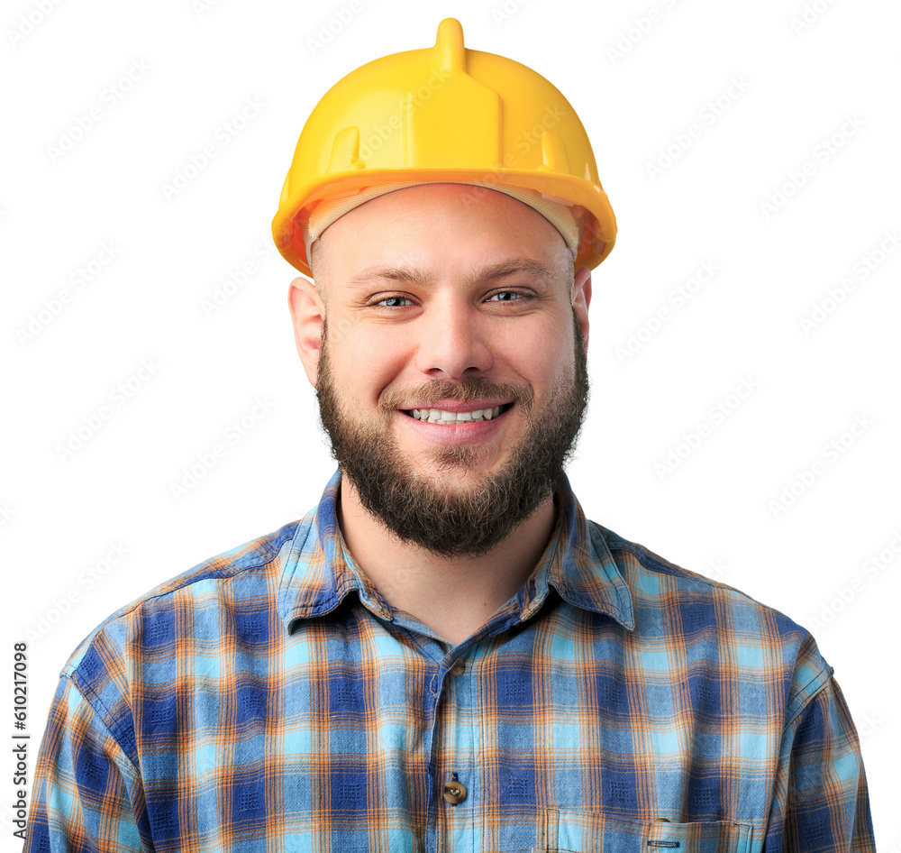 Handsome Male Construction Worker in worker helmet Handsome Male Construction Worker in worker helmet