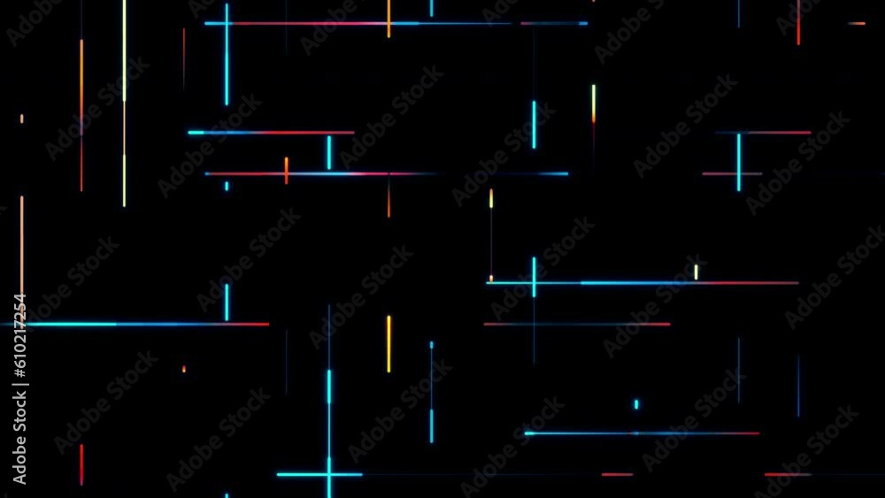 Seamless slow motion geometric animation, slowly colourful stretching lines with liquid effects, 4k loop animated background