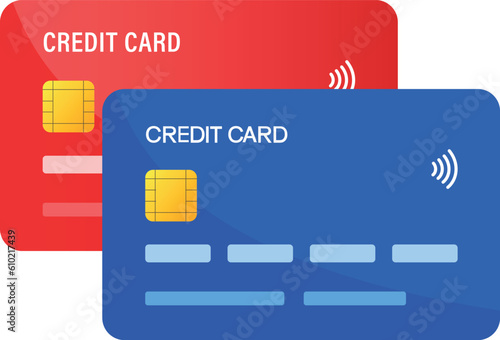 Two credit cards payment. Vector illustration