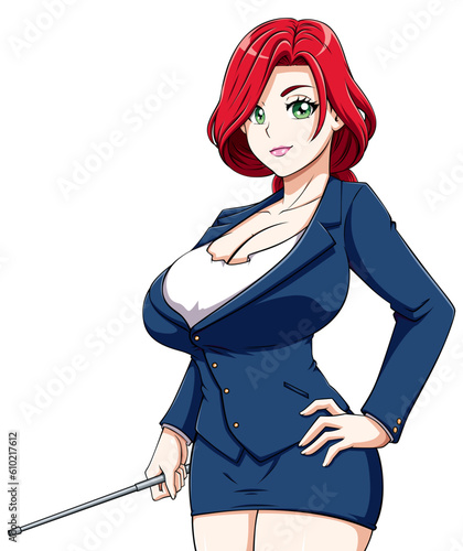 Hot Manga Teacher on White