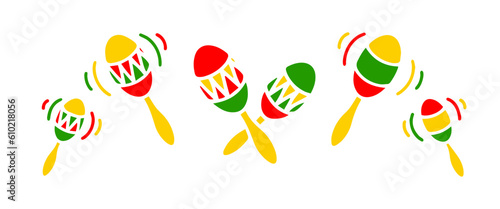 Maracas icon. Vector illustration of blue and red maraca and instrument sign. Graphic of maraca and maracas