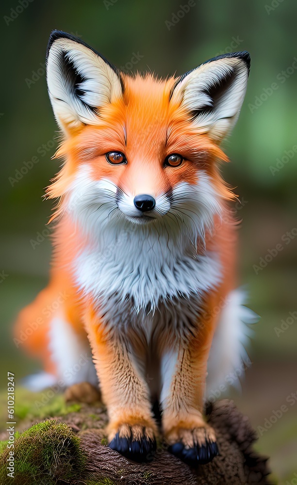 Fototapeta premium Close-up portrait of a cute fox