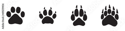 Dog, bear and cat paw prints collection. Vector Illustration. Vector Graphic. EPS 10