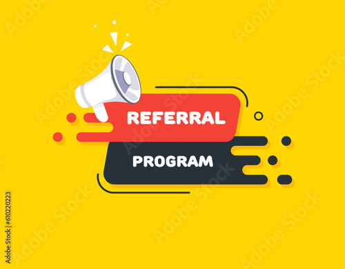 Referral program. Flat, color, referral program banner. Vector illustration.