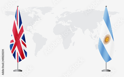 United Kingdom and Argentina flags for official meeting