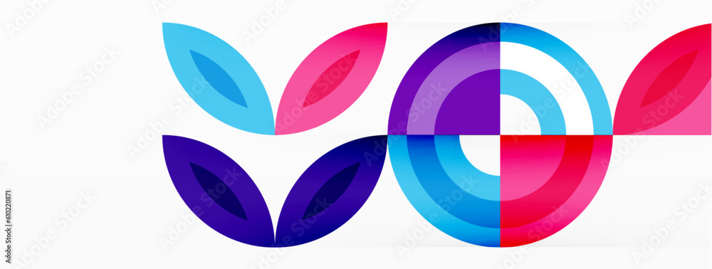 Obraz premium Colorful circle abstract background. Template for wallpaper, banner, presentation, background
