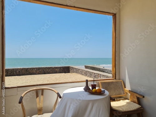 luxury hotel bar with view