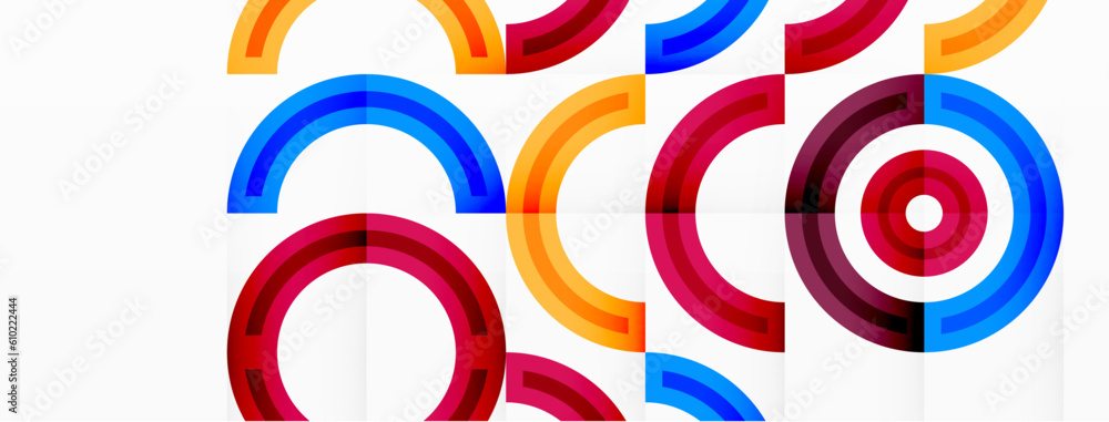 Colorful circle abstract background with vibrant and eye-catching design that incorporates a variety of different shades and hues creating a swirling, dynamic effect Colorful circle abstract background with vibrant and eye-catching design that incorporates a variety of different shades and hues creating a swirling, dynamic effect