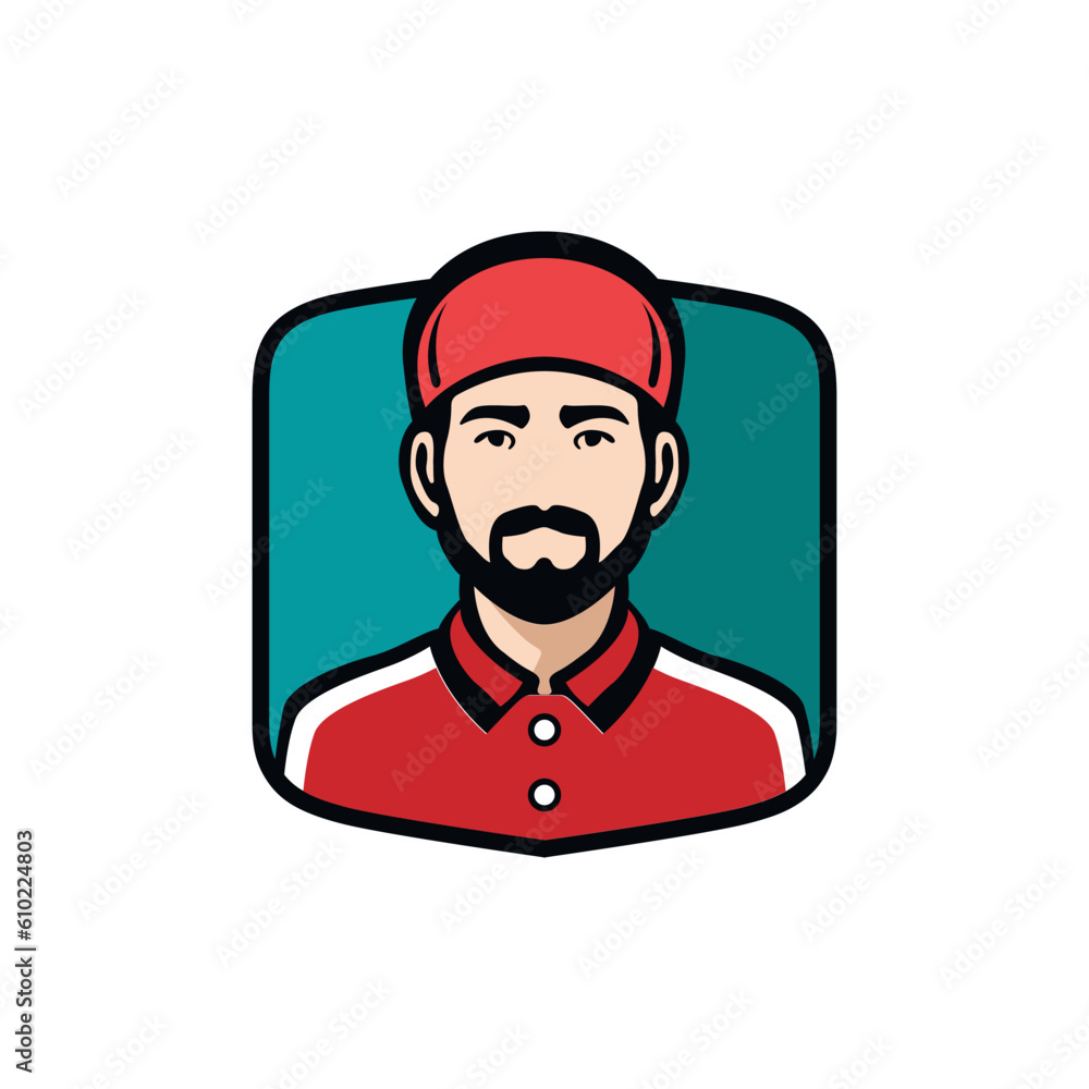 pizza maker chef character red costume app icon logo vector illustration template design pizza maker chef character red costume app icon logo vector illustration template design