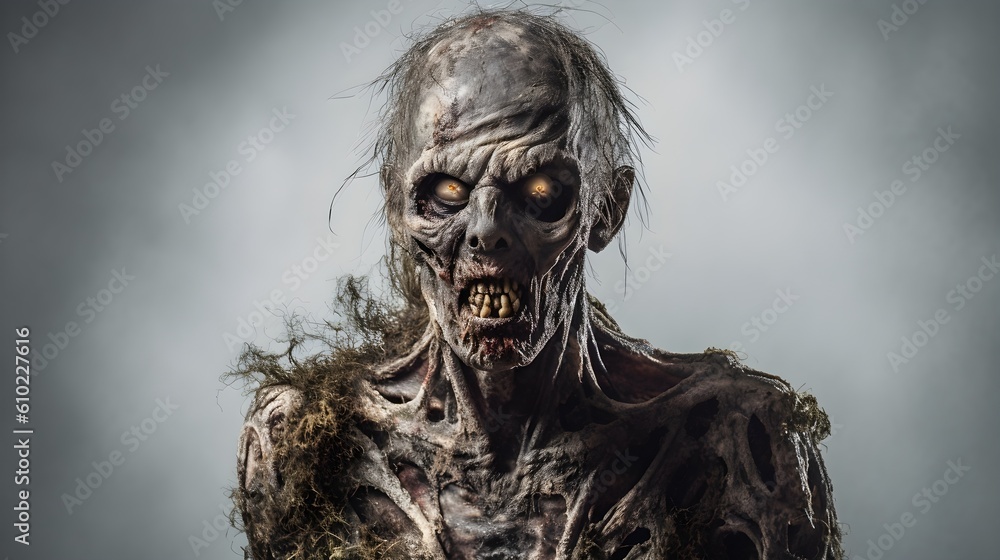 Scary Zombie on Transparent Background - Frightening Horror PNG