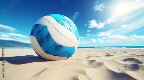 ball in sand beach ai generative