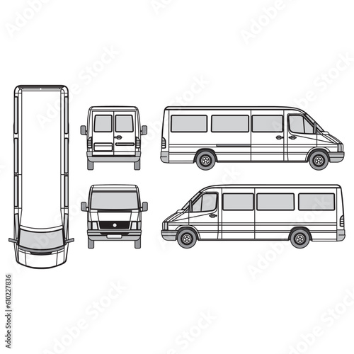 outline of van, minibus part 263