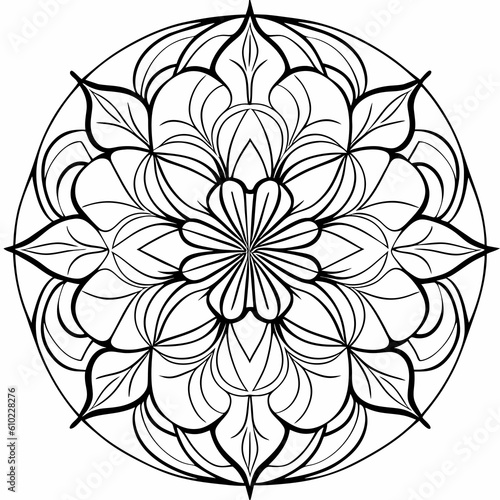 Mandala. Ethnic decorative element. Hand drawn backdrop. Islam  Arabic  Indian  ottoman motifs.