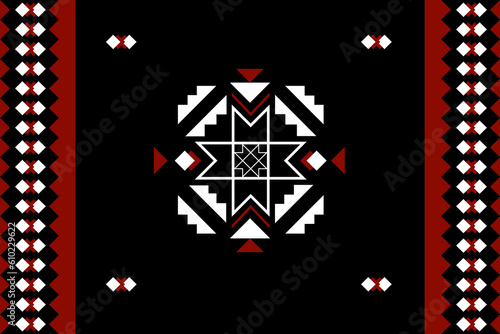Slavic motif geometric ethnic seamless pattern. Native Russian, Polish, Hungarian, Serbian style. Design for clothing, carpet, fabric, wallpaper, home decor, textile, texture, throw pillows, wrapping.