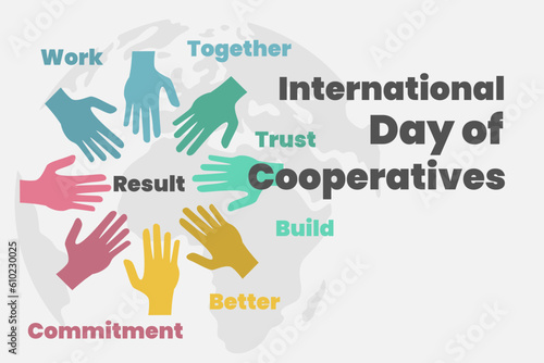 Illustration vector graphic of international day of cooperatives. Good for poster