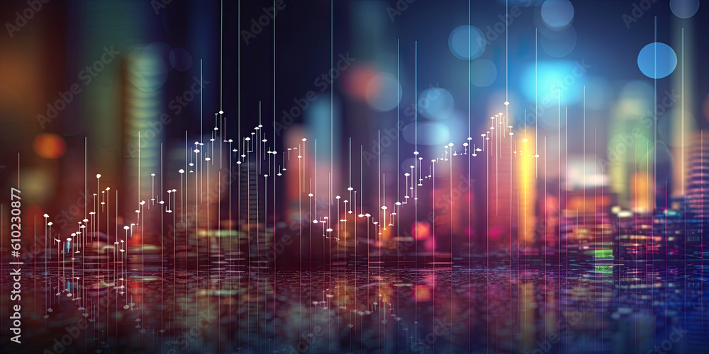 Obraz premium Financial 3D charts. Generative AI