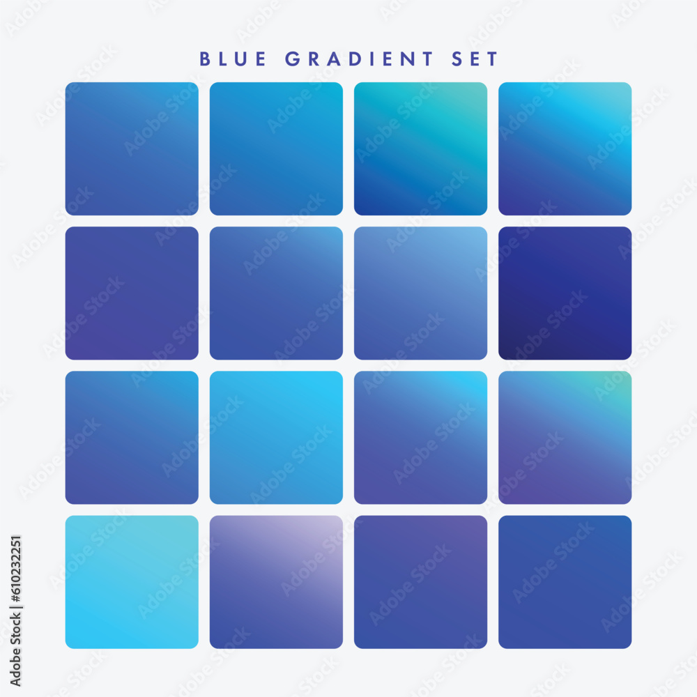 set of blue gradients, blue gradient set, vector set of gradients ...